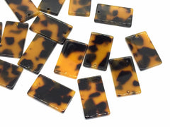 Brown Tortoise Shell Acrylic Blanks Cutout, rectangle blanks, earring bead jewelry making, 27mm rectangle jewelry, 1 Hole geometric single