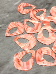 Coral Shell Tortoise Shell Acrylic Blanks Cutout, earring pendant jewelry making, 35mm jewelry, 1 Hole earring blanks mother of pearl pink