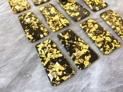 Gold Foil Confetti & Black resin Acrylic Blanks Cutout, earring pendant jewelry making, 38mm blue 1 Hole earring blanks, gold earrings