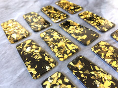 Gold Foil Confetti & Black resin Acrylic Blanks Cutout, earring pendant jewelry making, 38mm blue 1 Hole earring blanks, gold earrings