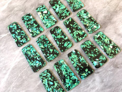 Green Foil Confetti & Black resin Acrylic Blanks Cutout, earring pendant jewelry making, 38mm blue 1 Hole earring blanks, green earrings
