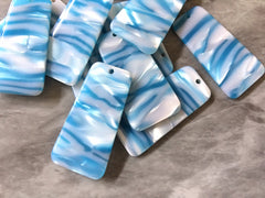 Light Blue Wave resin Acrylic Blanks Cutout, earring pendant jewelry making, 38mm blue 1 Hole earring blanks, sky blue earrings turquoise