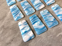 Light Blue Wave resin Acrylic Blanks Cutout, earring pendant jewelry making, 38mm blue 1 Hole earring blanks, sky blue earrings turquoise