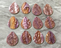 Glitter Purple Tortoise Shell Acrylic Blanks Cutout, earring pendant jewelry making, 35mm brown 1 Hole earring blanks, geode agate
