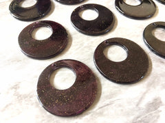 Glitter purple black Tortoise Shell Acrylic Blanks Cutout, earring pendant jewelry making, 32mm 1 Hole earring blanks, geode agate
