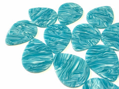 Teal Beach Tortoise Shell Acrylic Blanks Cutout, teardrop earring pendant jewelry making, 40mm 1 Hole earring blanks, geode agate