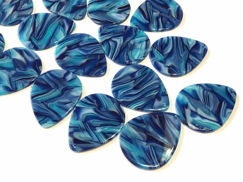 Navy blue Beach Tortoise Shell Acrylic Blanks Cutout, teardrop earring pendant jewelry making, 40mm 1 Hole earring blanks, geode agate