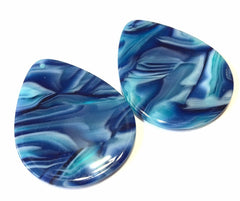 Beachy Waves Tortoise Shell Acrylic Blanks Cutout, teardrop earring pendant jewelry making, 40mm 1 Hole earring blanks, geode agate