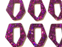 Purple Holograph Starburst foil Acrylic Blanks Cutout, earring pendant jewelry making, 42mm 1 Hole earring blanks, purple jewelry diy