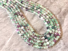 Clear Purple Green Natural Fluorite Beads Strands, Grade A Round 6mm 15" strand agate strung beads, glass beads circle long mandala necklace