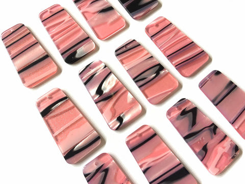 Pink Black White Striped resin Tortoise Shell resin Acrylic Blanks Cutout, earring pendant jewelry making, 38mm 1 Hole earring blanks