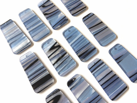 Blue Black White Striped resin Tortoise Shell resin Acrylic Blanks Cutout, earring pendant jewelry making, 38mm 1 Hole earring blanks