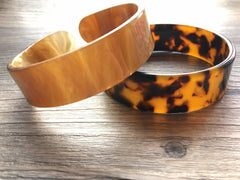 Brown or Blonde Tortoise Shell Bracelet Blanks, resin lucite tortoise shell acetate celluloid jewelry, animal print bracelet monogram blanks