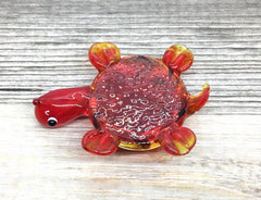 Red Turtle Handmade Lampwork Blown Glass pendant, Grade A 54mm glass bead long mandala necklace, glass necklace jewelry