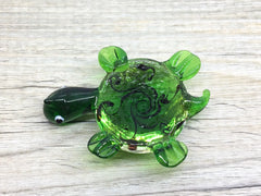 Green Turtle Handmade Lampwork Blown Glass pendant, Grade A 54mm glass bead long mandala necklace, glass necklace jewelry