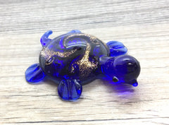 Royal Blue Turtle Handmade Lampwork Blown Glass pendant, Grade A 54mm glass bead long mandala necklace, glass necklace jewelry