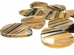 Yellow & Silver striped Tortoise Shell Acrylic Blanks Cutout blanks, earring bead jewelry making, 36mm teardrop jewelry 1 Hole gray black