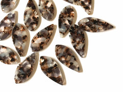 Hot Cocoa Teardrop Tortoise Shell Acrylic Blanks Cutout, oval blanks, earring pendant jewelry making, brown cream 38mm 1 Hole earring