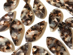 Hot Cocoa Teardrop Tortoise Shell Acrylic Blanks Cutout, oval blanks, earring pendant jewelry making, brown cream 38mm 1 Hole earring