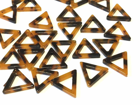 Tortoise Shell Acrylic Blanks Cutout, triangle blanks, earring bead jewelry making, 20mm triangle bead jewelry, 1 Hole bangle single hole