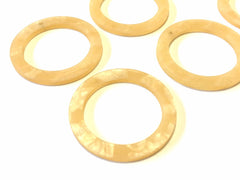 Honey Butter 1 Hole Beads, round shape 40mm Long Earring or Necklace pendant bead, acrylic pendant bead, geometric circle yellow