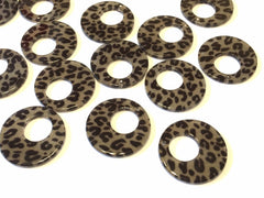Leopard print Tortoise Shell Acrylic Blanks Cutout, circle round earring pendant jewelry making, 30mm jewelry, 1 Hole earring blanks brown