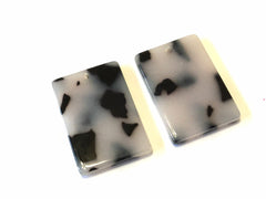 Black & White Tortoise Shell Acrylic Blanks Cutout, rectangle blanks, earring bead jewelry making, 22mm rectangle jewelry, 1 Hole geometric