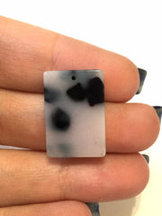 Black & White Tortoise Shell Acrylic Blanks Cutout, rectangle blanks, earring bead jewelry making, 22mm rectangle jewelry, 1 Hole geometric