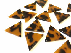 Black & brown Tortoise Shell Beads, triangle shape acrylic 29mm Long Earring or Necklace pendant bead 1 one hole top cream, animal print