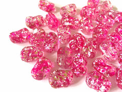 Sprinkle Jelly Bean Pink Beads, gold pink Beads, Acrylic Beads, 18mm Colorful beads, pink jewelry, pink Gemstones, small Chunky Beads