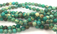 Natural Regalite Beads Strands, Round Dyed beads, Round beads, green beads, 8mm seafoam beads, 15" strand agate strung beads