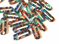 Colorful Carnival Oval Tortoise Shell Acrylic Blanks Cutout, earring bead jewelry making, 30mm jewelry 1 Hole tortoise blanks red green blue
