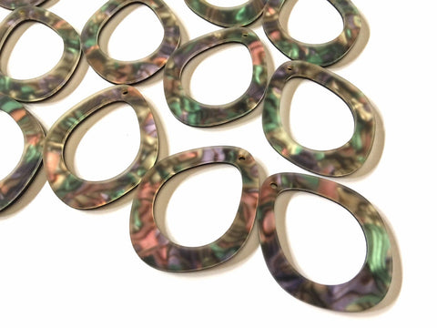 Rainbow Mosaic Rubber Blanks Cutout, earring pendant jewelry making, 40mm 1 Hole earring blanks, teardrop rainbow jewelry blanks colorful
