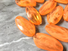 Large ORANGE Gem Stone Beads, SUNSET Collection, Acrylic faux stained glass jewelry Making, Necklaces, Bracelets or Earrings, orange bead