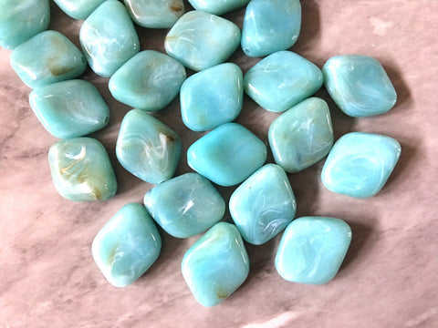 Seafoam Beads, The Wave Collection, 22mm Beads, big acrylic beads, bracelet necklace earrings, jewelry making acrylic bangle bead green teal