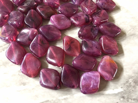 Purple Eggplant Beads, The Wave Collection, 22mm Beads, big acrylic beads, bracelet necklace earrings, jewelry making, acrylic bangle bead