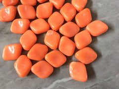 Tangerine Orange Diamond Beads, The Wave Collection, 22mm big acrylic beads, bracelet necklace earrings, jewelry making acrylic bangle