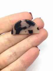 Blonde black tortoise shell 2 Hole Laser Cut semi circle Cutout Circles, Wire Bracelet boho earrings, Tassel Necklace Jewelry focal point