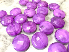 Creamy Purple 20mm circle Beads, big acrylic beads, bracelet necklace earrings, jewelry making, acrylic bangle bead, purple jewelry
