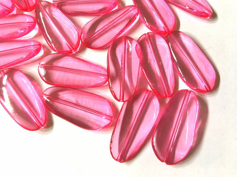 Hot Pink Resin Geometric Beads, pink beads 36mm beads, craft supplies, bangle bracelets earrings or necklaces, pink jewelry