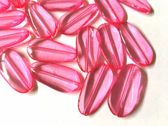 Hot Pink Resin Geometric Beads, pink beads 36mm beads, craft supplies, bangle bracelets earrings or necklaces, pink jewelry