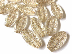 Vintage 28mm Gold swirl ovals, bracelet necklace earrings, jewelry making, geometric earrings, minimalist blanks, simple gold jewelry