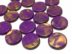 Purple & Gold swirl round 31mm big acrylic beads, purple chunky craft supplies, purple wire bangle, jewelry making purple statement necklace