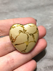 Heart Gold beads, 30mm acrylic beads, gold jewelry, gold necklace, big acrylic beads, bangle beads, gold beads, heart jewelry