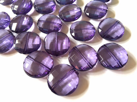 Eggplant Purple 20mm circle Beads, big acrylic beads, bracelet necklace earrings, jewelry making, acrylic bangle bead, purple jewelry