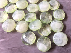 Light Green 20mm Beads, geometric acrylic beads, bracelet necklace earrings, jewelry making, acrylic bangle beads, round grass green