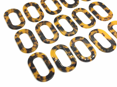 Brown Tortoise Shell Acrylic Blanks Cutout, Oval blanks, earring bead jewelry making, 45mm circle jewelry, 1 Hole oval necklace