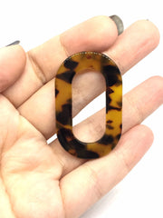 Brown Tortoise Shell Acrylic Blanks Cutout, Oval blanks, earring bead jewelry making, 45mm circle jewelry, 1 Hole oval necklace