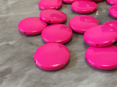 Hot Pink round beads, pink circular beads, Bangle Making, Jewelry Making, 22mm Circle Beads, pink Jewelry, dark pink beads, hot pink beads