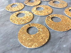 Glitter Round 42mm Circles, gold jewelry DIY blanks, circles for earrings or necklace, round gold earrings, geometric boho rhinestone